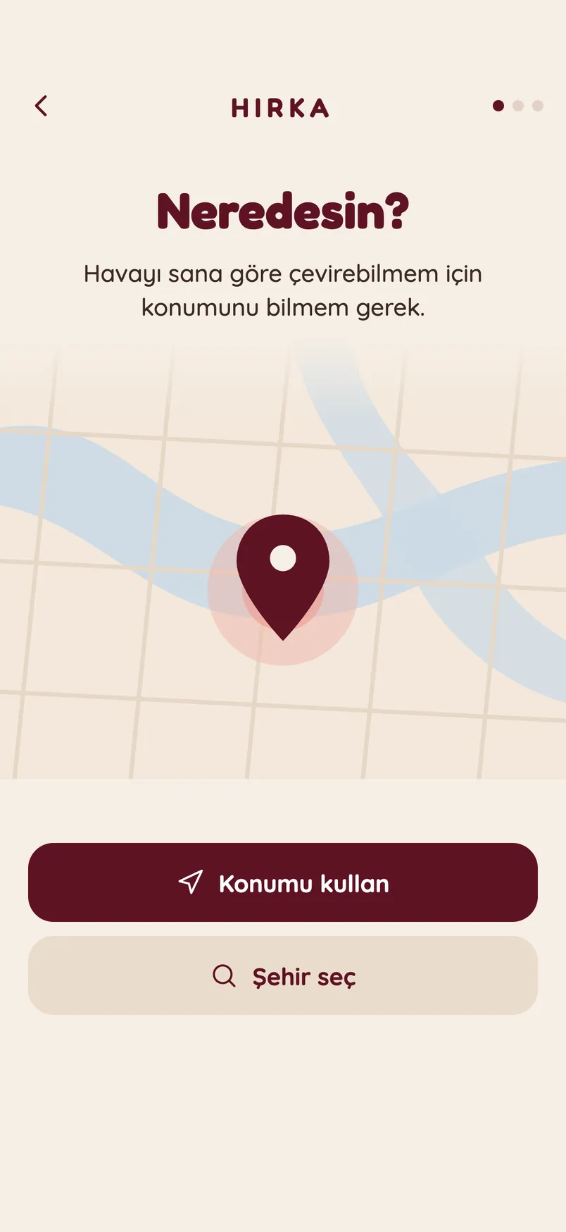 Konum izni ekranı